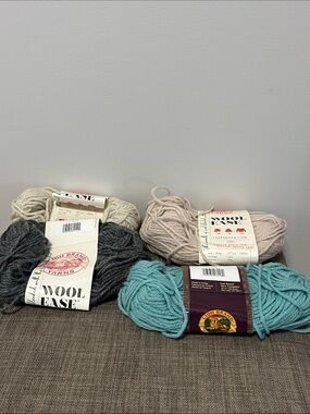 Wool Ease Mixed Yarn Bundle - Gray, Cream, Beige, Turquoise